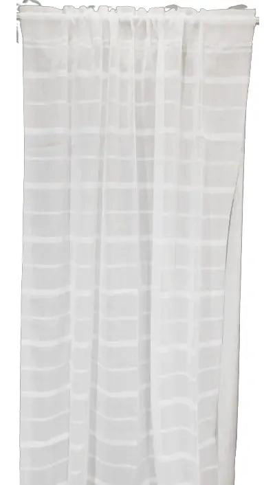 CORTINA DE GASA BLANCA CON RAYAS HORIZONTALES 140X230CM - 4