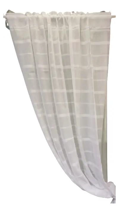 CORTINA DE GASA BLANCA CON RAYAS HORIZONTALES 140X230CM - 5
