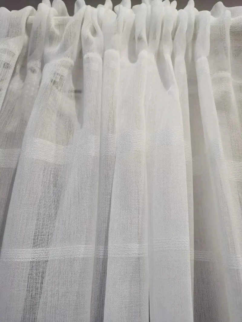 CORTINA DE GASA BLANCA CON RAYAS HORIZONTALES 140X230CM - 6