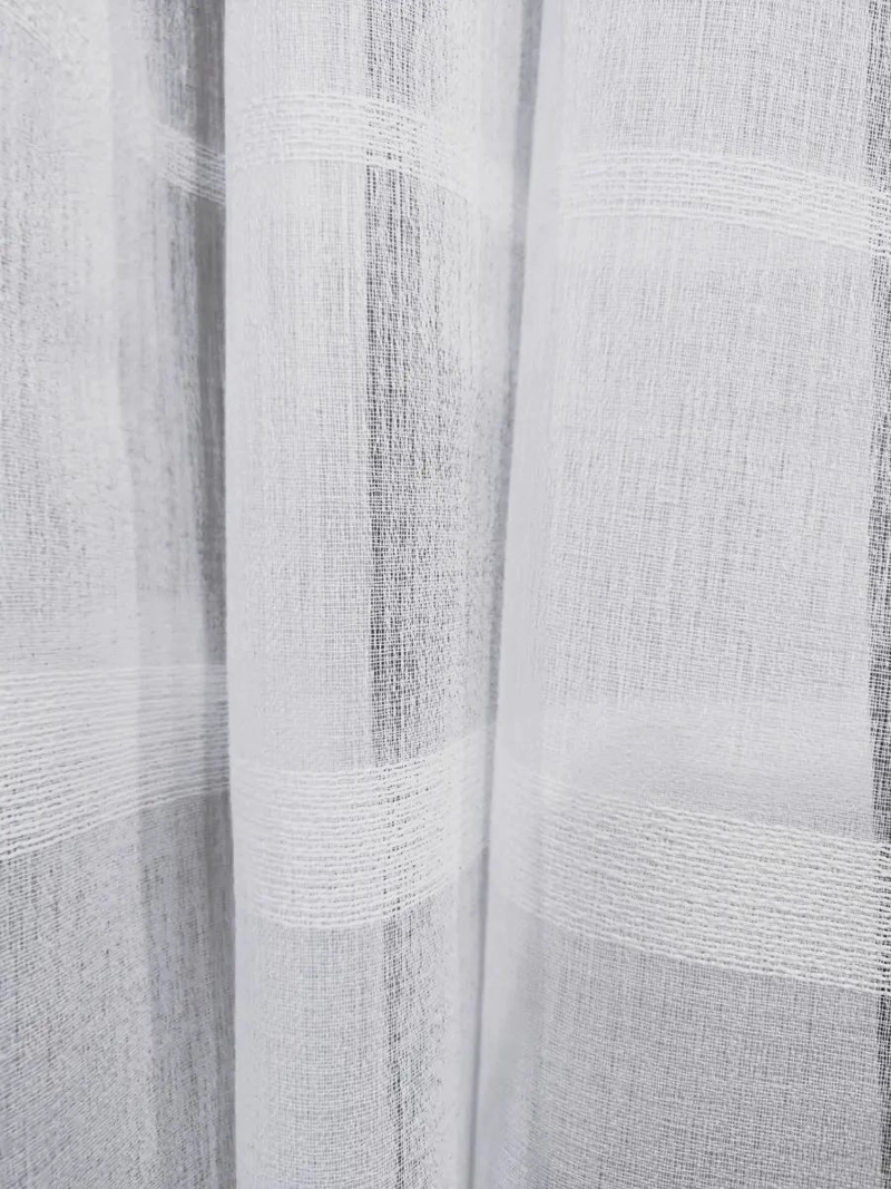 CORTINA DE GASA BLANCA CON RAYAS HORIZONTALES 140X230CM - 7