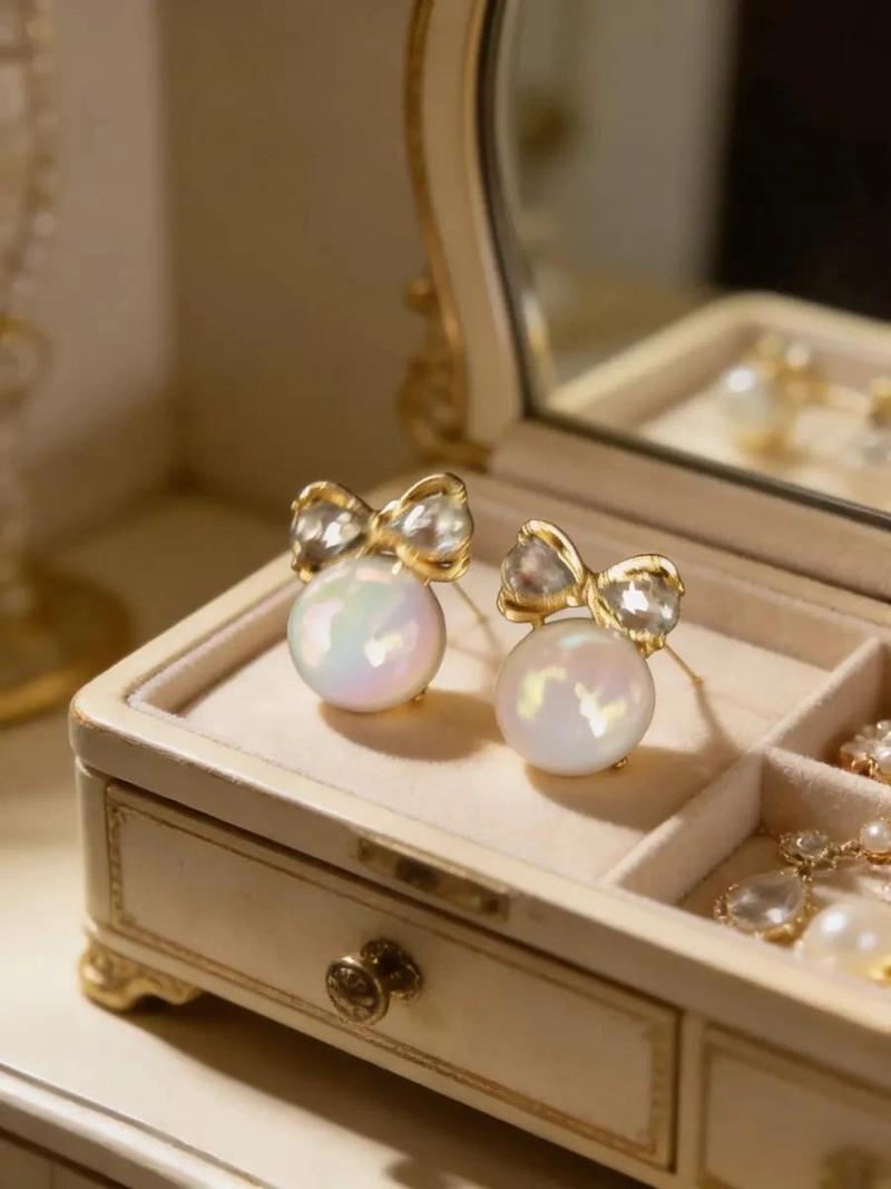 AROS PENDIENTES TORNASOL CON CAJA DE REGALO ELEGANTE - 4