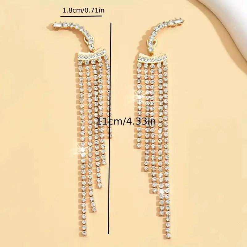 AROS PENDIENTES BRILLANTES ELEGANTES PARA EVENTOS ESPECIALES - 3
