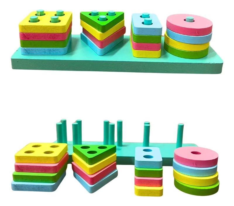 SET DE 10 JUGUETES DIDACTICOS DE MADERA PARA APRENDIZAJE INFANTIL - 7