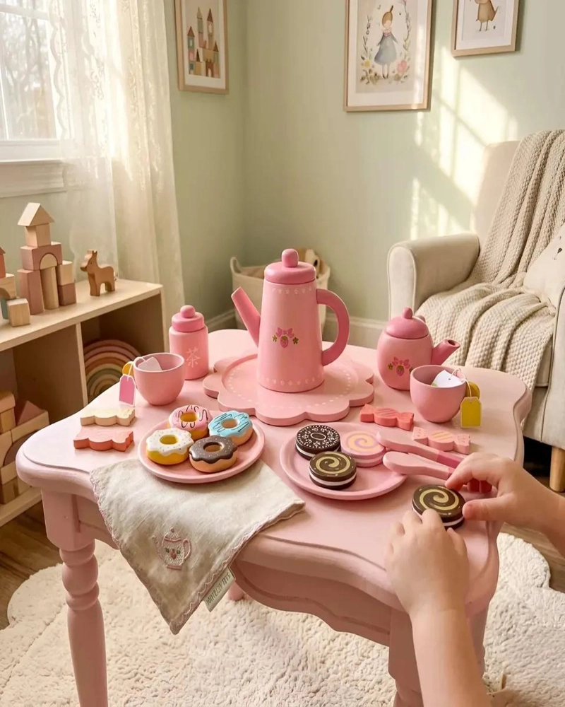 SET INFANTIL DE TE  Y PASTELERIA DE MADERA PARA NIÑOS - 1