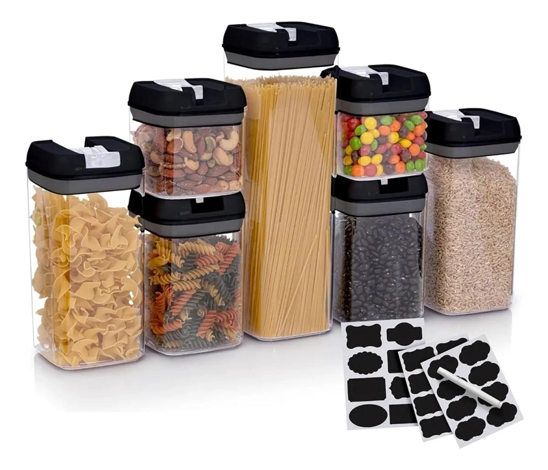 SET DE 7 CONTENEDORES ORGANIZADORES DE ALIMENTOS CON CIERRE HERME TICO - 3