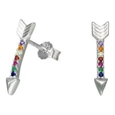 AROS DE FLECHA MULTICOLOR EN PLATA 925 PARA LUCIR CON ESTILO - 1