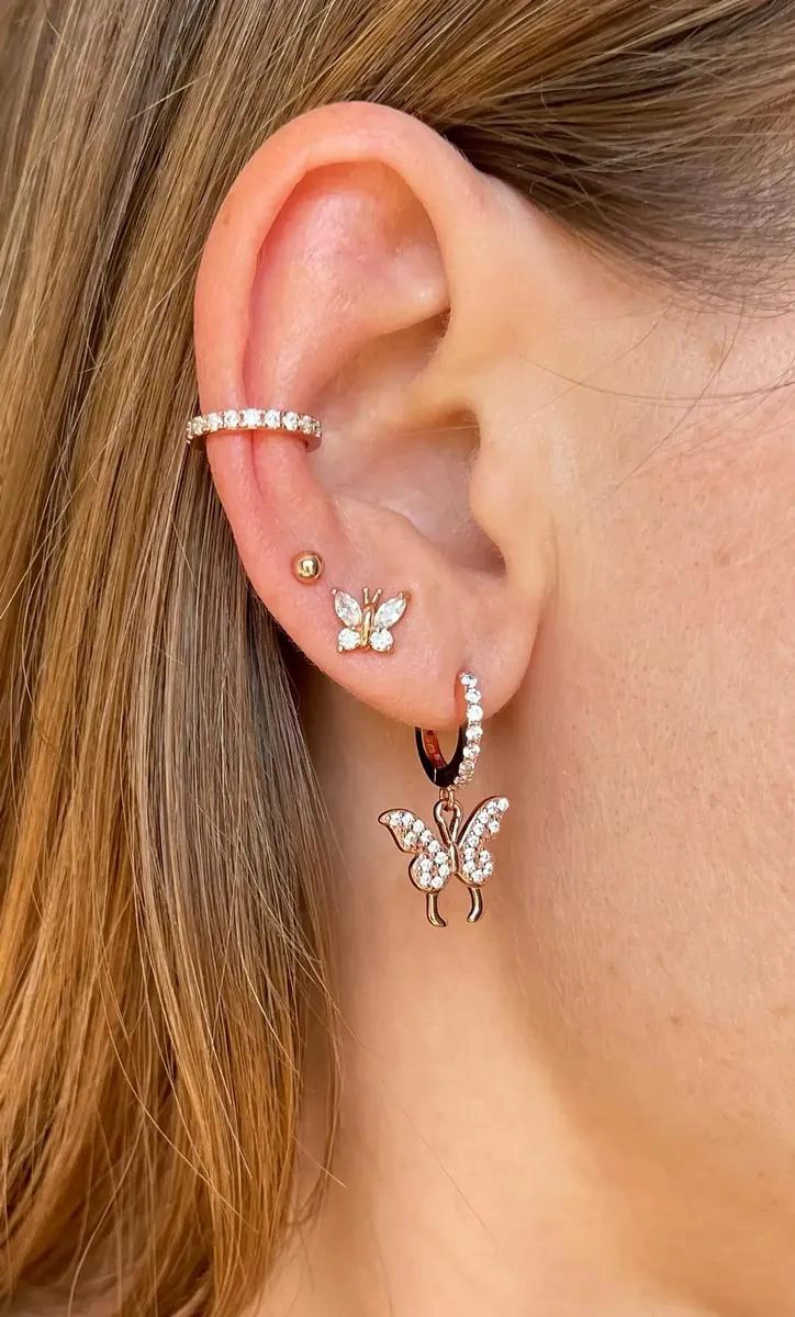 AROS MINI ESFERAS DE PLATA 925 CON BAÑO DE ORO ROSA - 3