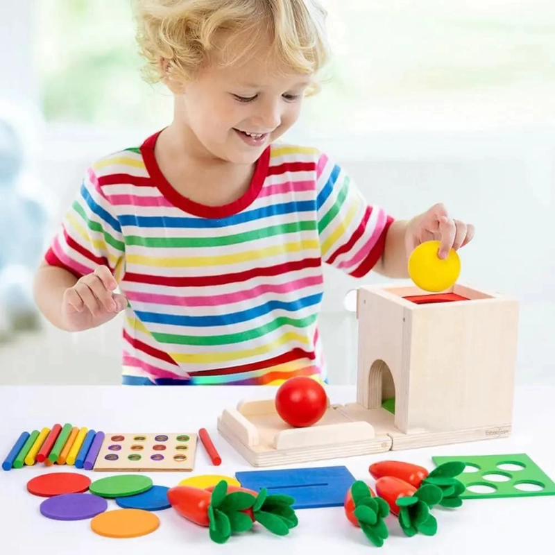 CUBO DIDACTICO DE MADERA 4 EN 1 PARA NIÑOS - 4