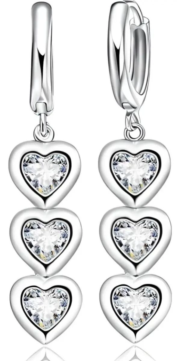 SET DE AROS Y COLLAR DE PLATA 925 CON ZIRCONIA PARA MUJER - 4