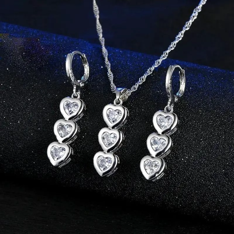 SET DE AROS Y COLLAR DE PLATA 925 CON ZIRCONIA PARA MUJER - 5