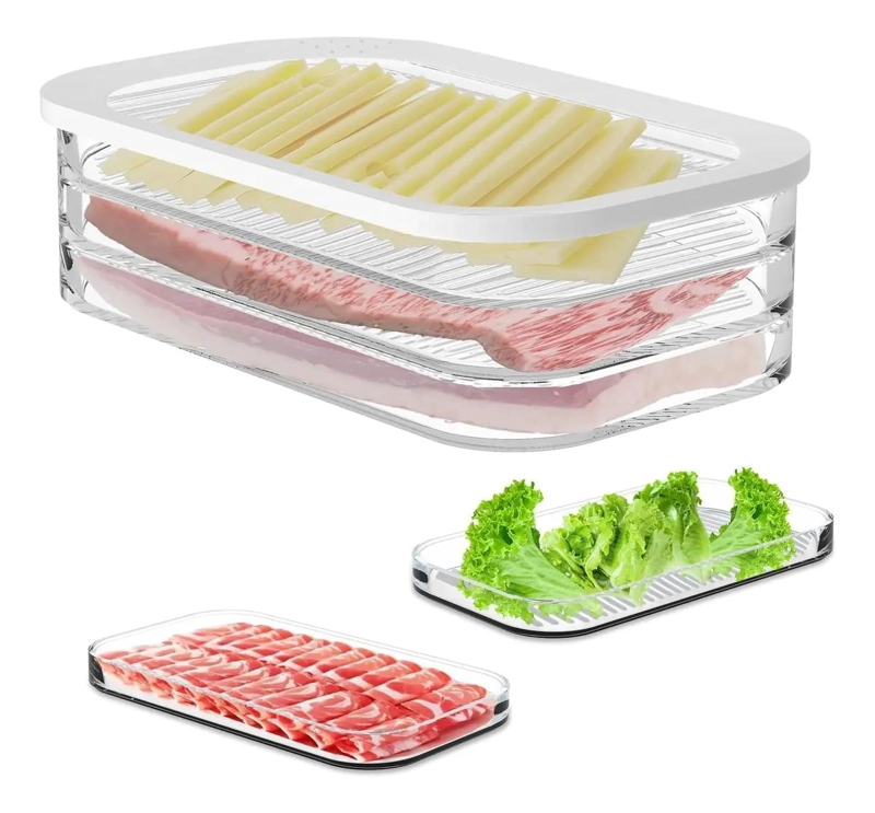 CONTENEDOR APILABLE DE ALIMENTOS CON TAPA DE PRESION - 1