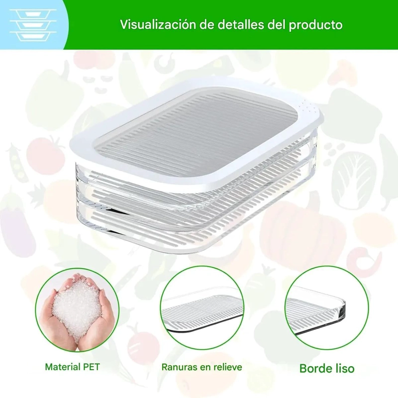 CONTENEDOR APILABLE DE ALIMENTOS CON TAPA DE PRESION - 2