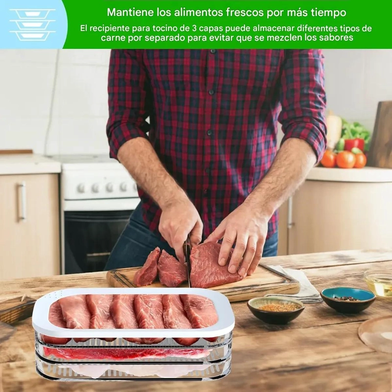 CONTENEDOR APILABLE DE ALIMENTOS CON TAPA DE PRESION - 3
