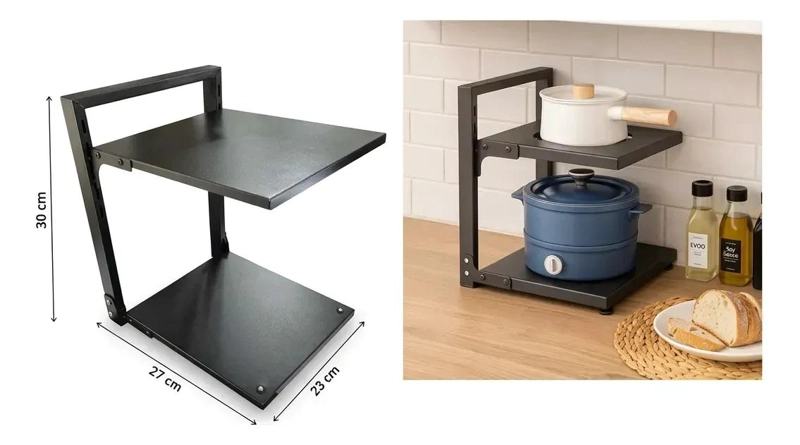 ORGANIZADOR DE COCINA VERTICAL DE 2 NIVELES 27X23X30 CM - 2