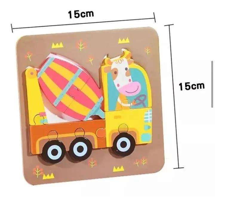 SET DE 6 ROMPECABEZAS DE MADERA 3D PARA NIÑOS - 3