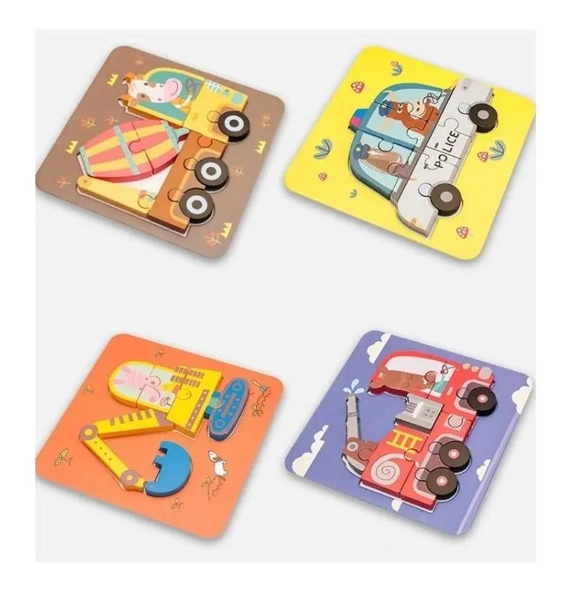 SET DE 6 ROMPECABEZAS DE MADERA 3D PARA NIÑOS - 5