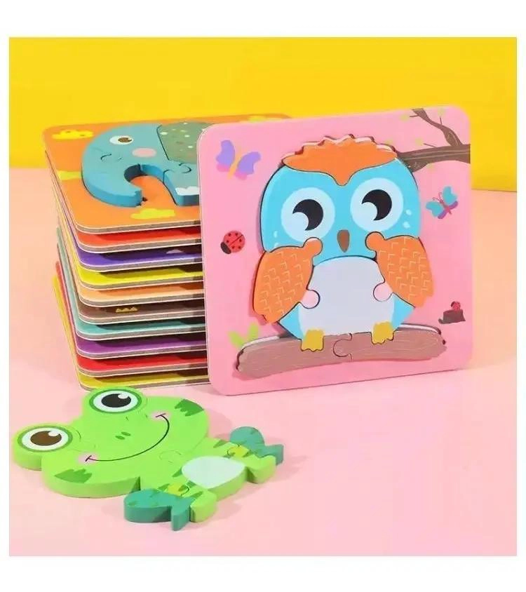 SET DE 6 ROMPECABEZAS DE MADERA 3D PARA NIÑOS - 9