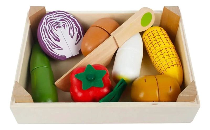 SET DE ALIMENTOS DE MADERA PARA JUEGO DE COCINA INFANTIL - 1