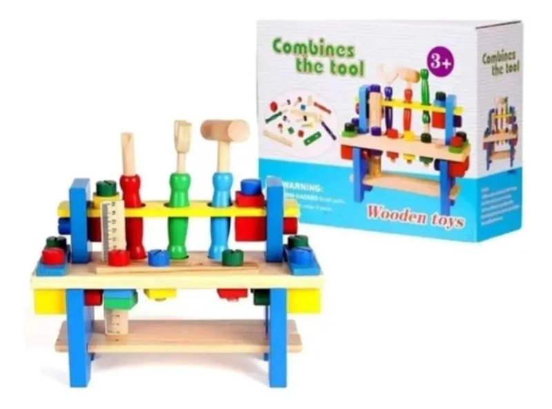JUEGO DIDACTICO DE HERRAMIENTAS DE MADERA PARA NIÑOS - 1