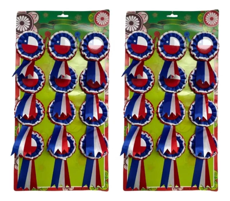 PACK DE 24 MINI ESCARAPELAS TRICOLORES PARA FIESTAS PATRIAS - 4