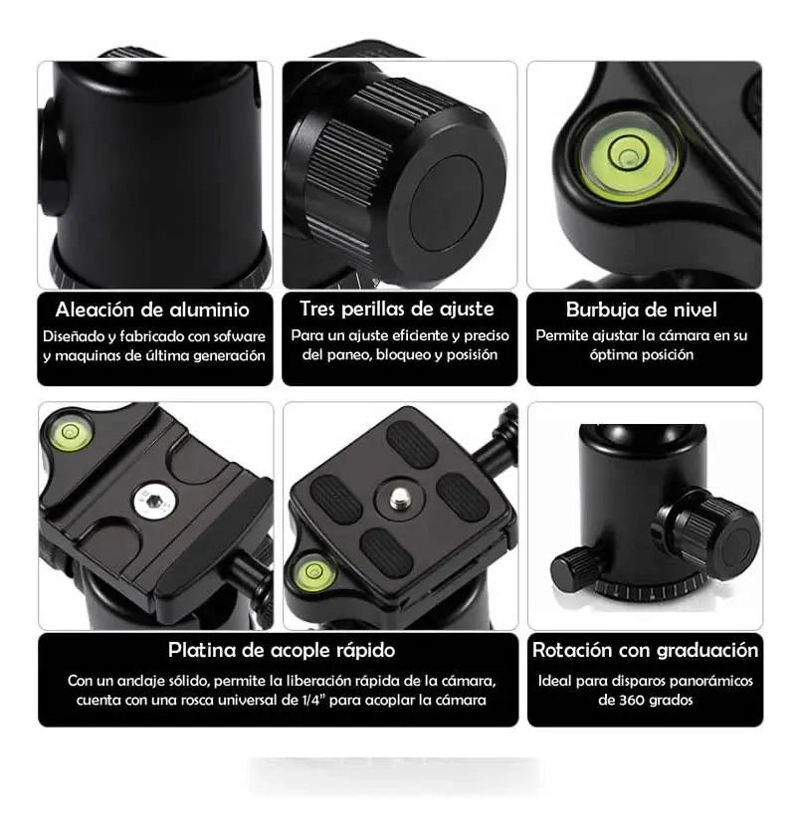 CABEZAL DE BOLA 360 CON LIBERACION RAPIDA PARA FOTOGRAFIA - 2