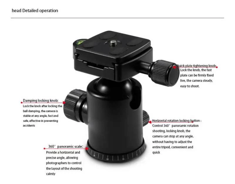 CABEZAL DE BOLA 360 CON LIBERACION RAPIDA PARA FOTOGRAFIA - 3