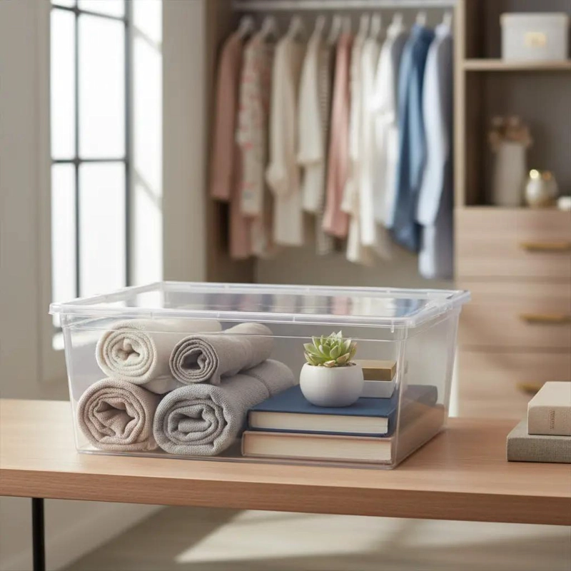 CAJA ORGANIZADORA APILABLE 19 L CON TAPA PARA JUGUETES - 1