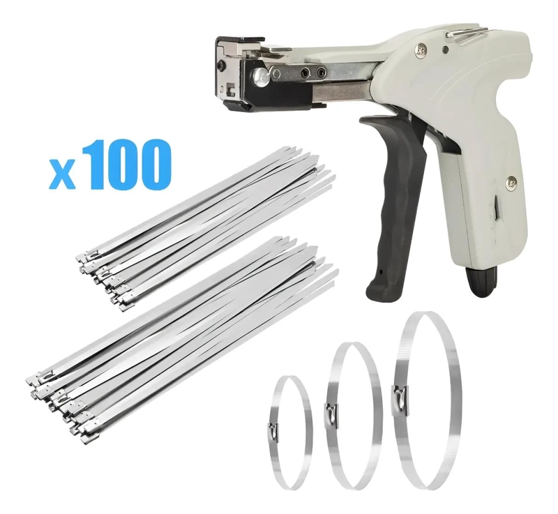 HERRAMIENTA PROFESIONAL PARA FLEJES METALICOS CON 100 PIEZAS - 1