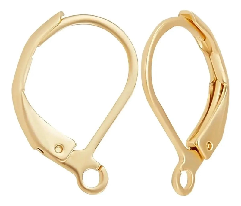 AROS FRANCESES DE ACERO INOXIDABLE EN COLOR DORADO 20 PARES - 1