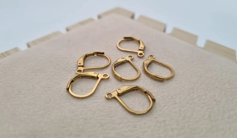 AROS FRANCESES DE ACERO INOXIDABLE EN COLOR DORADO 20 PARES - 3