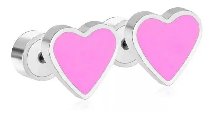 AROS DE ACERO QUIRURGICO EN FORMA DE CORAZON PARA MUJERES - 2