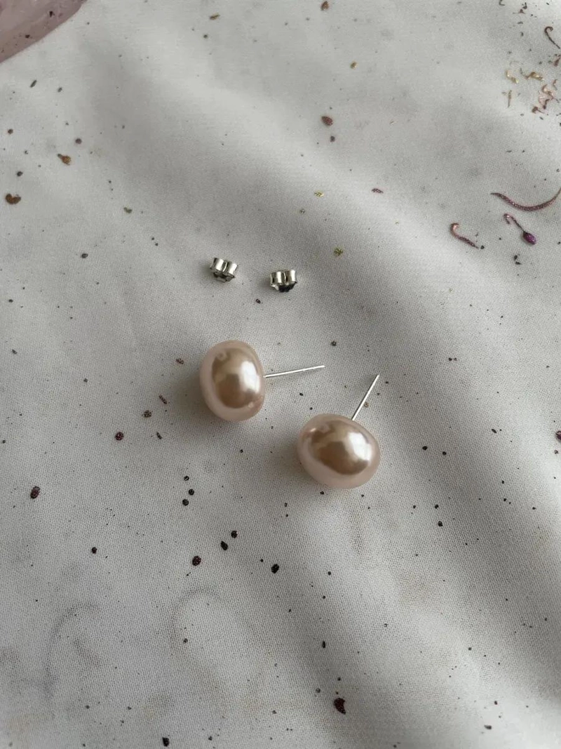 AROS DE PLATA 925 CON PERLA SINTE TICA EN DIFERENTES DIAMETROS - 2