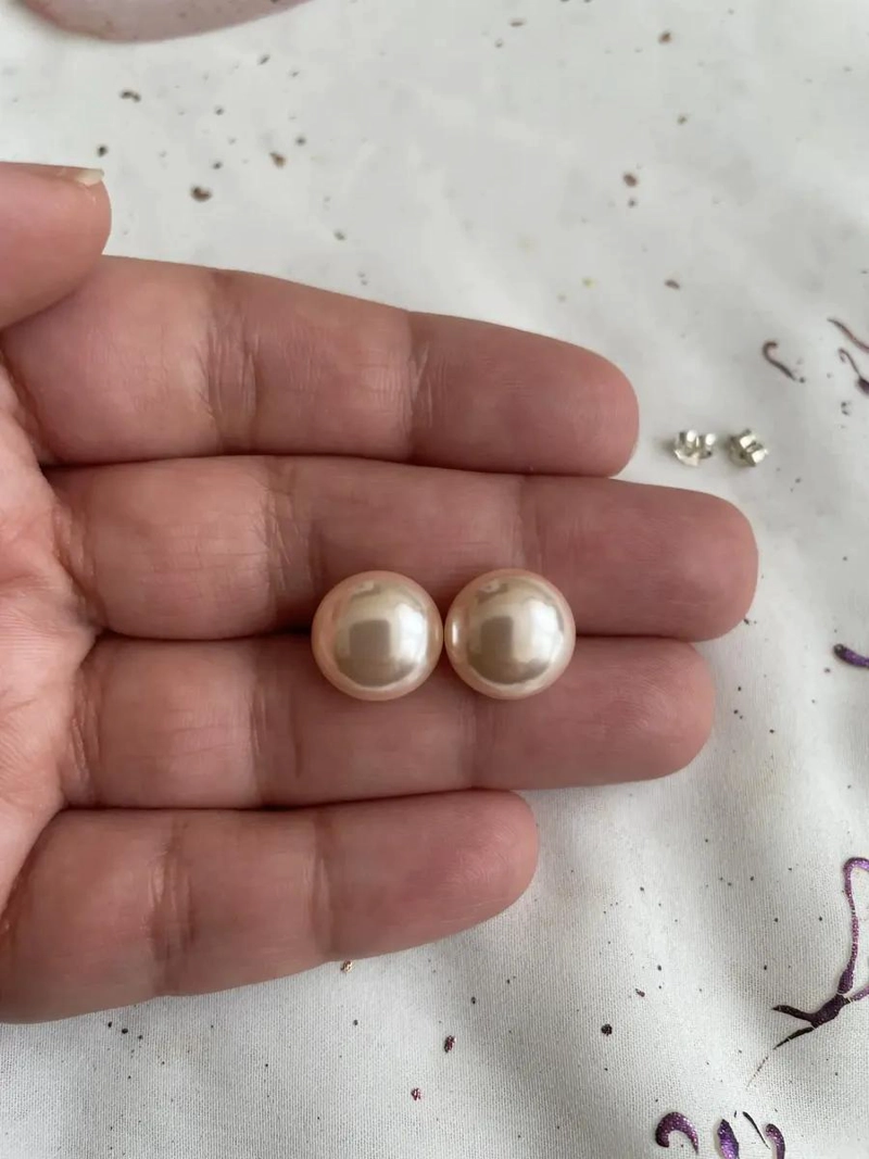 AROS DE PLATA 925 CON PERLA SINTE TICA EN DIFERENTES DIAMETROS - 3