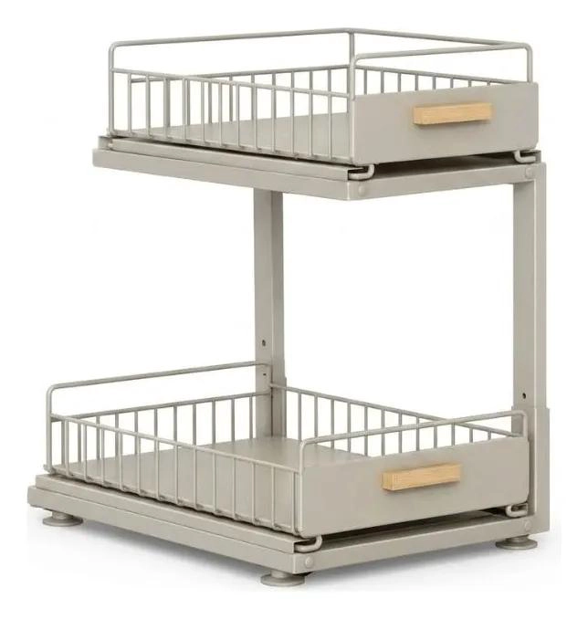 ORGANIZADOR DESLIZANTE DE 2 NIVELES PARA COCINA Y BAÑO - 1