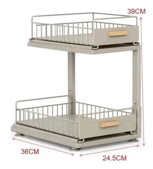 ORGANIZADOR DESLIZANTE DE 2 NIVELES PARA COCINA Y BAÑO - 2