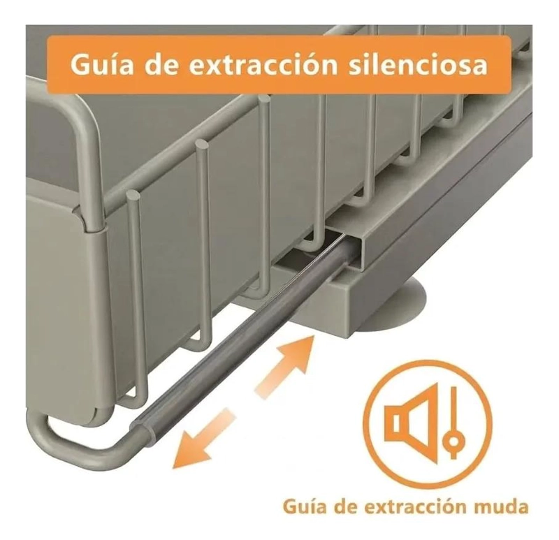 ORGANIZADOR DESLIZANTE DE 2 NIVELES PARA COCINA Y BAÑO - 4