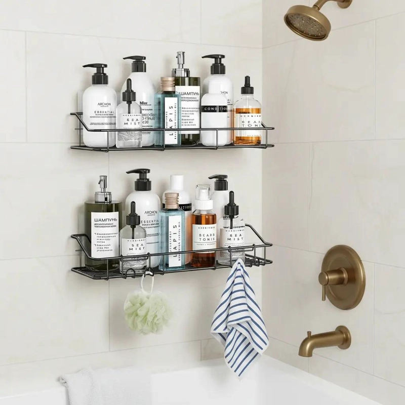 SET DE 2 ORGANIZADORES DE DUCHA ADHESIVOS PARA BAÑO - 5