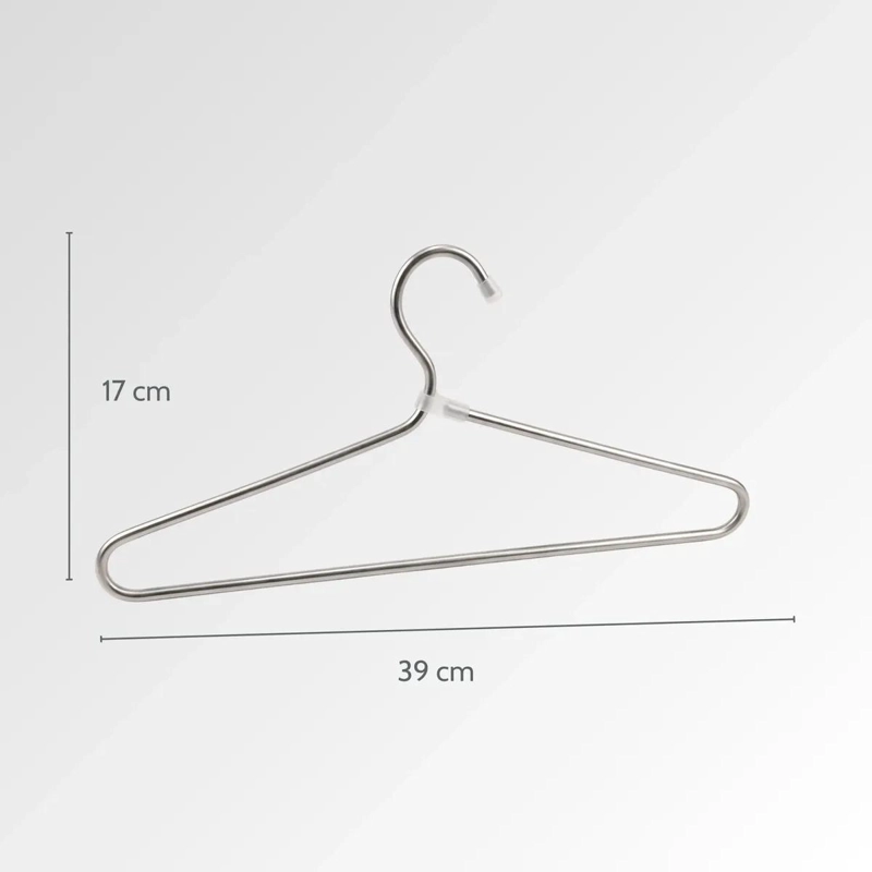 PACK DE 10 COLGADORES METALICOS PLATEADOS PARA ROPA - 5