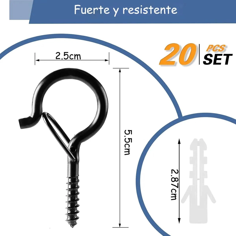 20 GANCHOS DE PARED PARA COLGAR PLANTAS Y DECORACIONES - 2