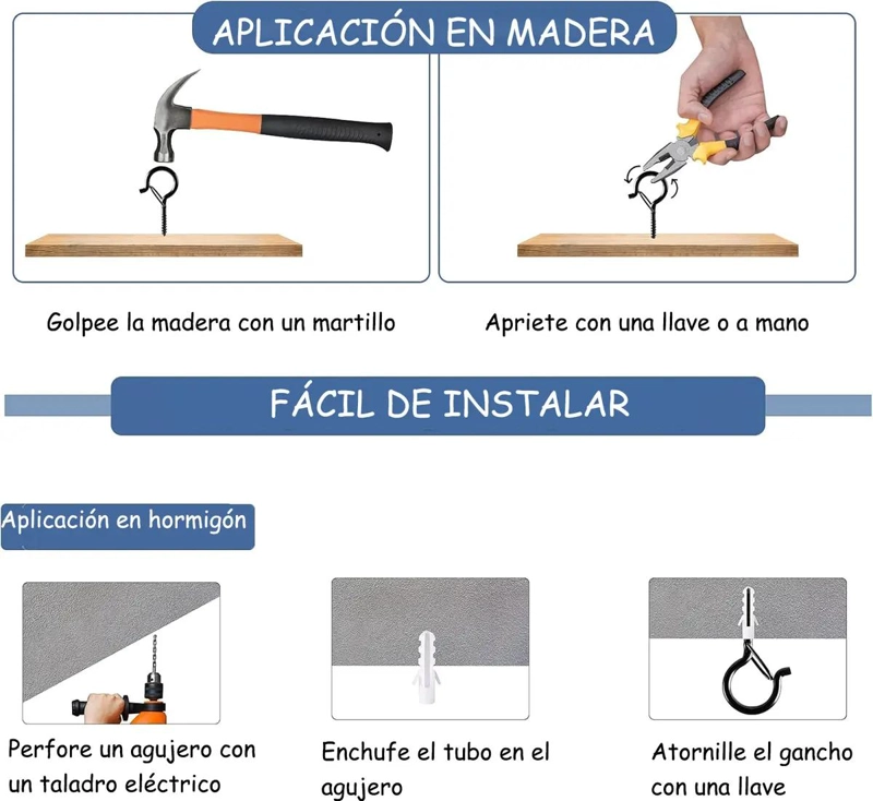 20 GANCHOS DE PARED PARA COLGAR PLANTAS Y DECORACIONES - 3