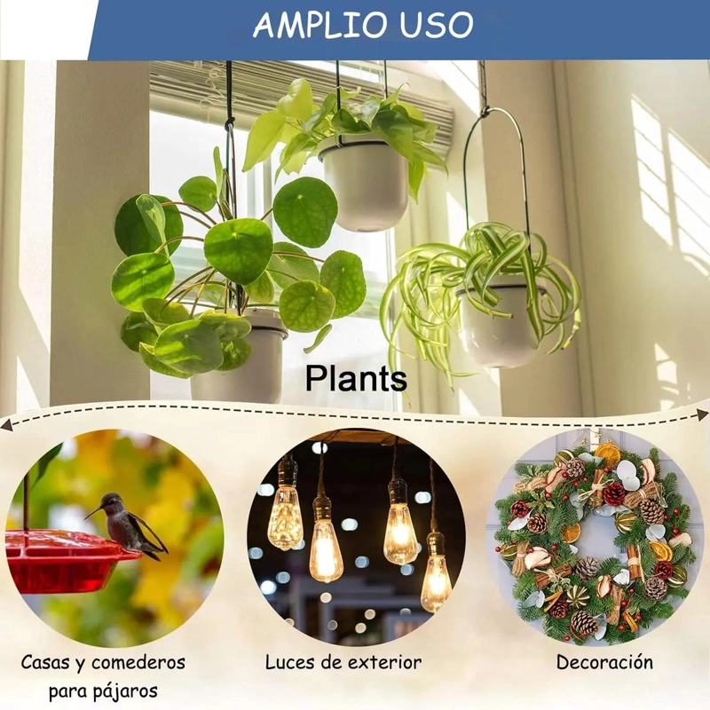 20 GANCHOS DE PARED PARA COLGAR PLANTAS Y DECORACIONES - 4