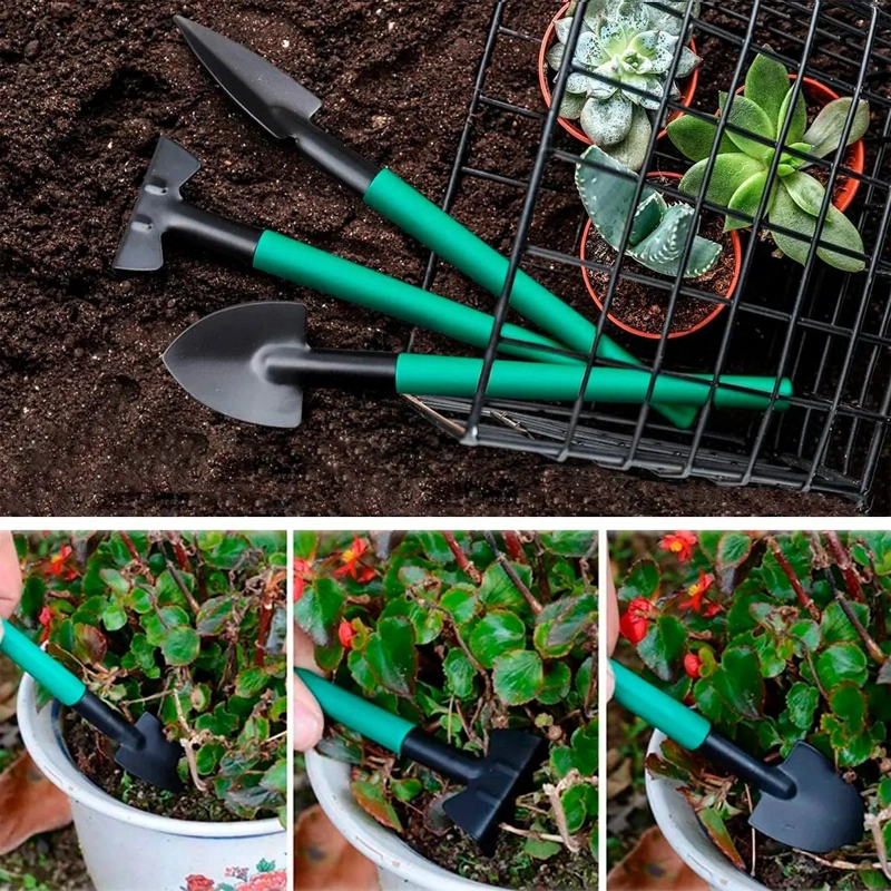 KIT DE JARDINERIA 10 PIEZAS CON TIJERA Y RASTRILLO - 10