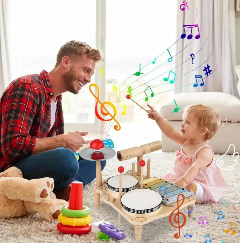 JUGUETE DIDACTICO MUSICAL 7 EN 1 DE MADERA PARA NIÑOS - 7