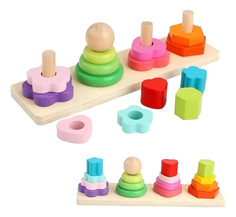 JUGUETE DIDACTICO DE MADERA PARA APRENDIZAJE DE FORMAS - 3