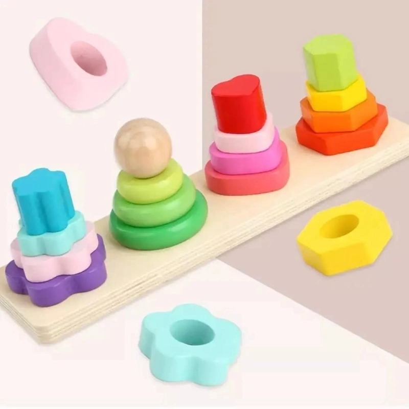 JUGUETE DIDACTICO DE MADERA PARA APRENDIZAJE DE FORMAS - 7