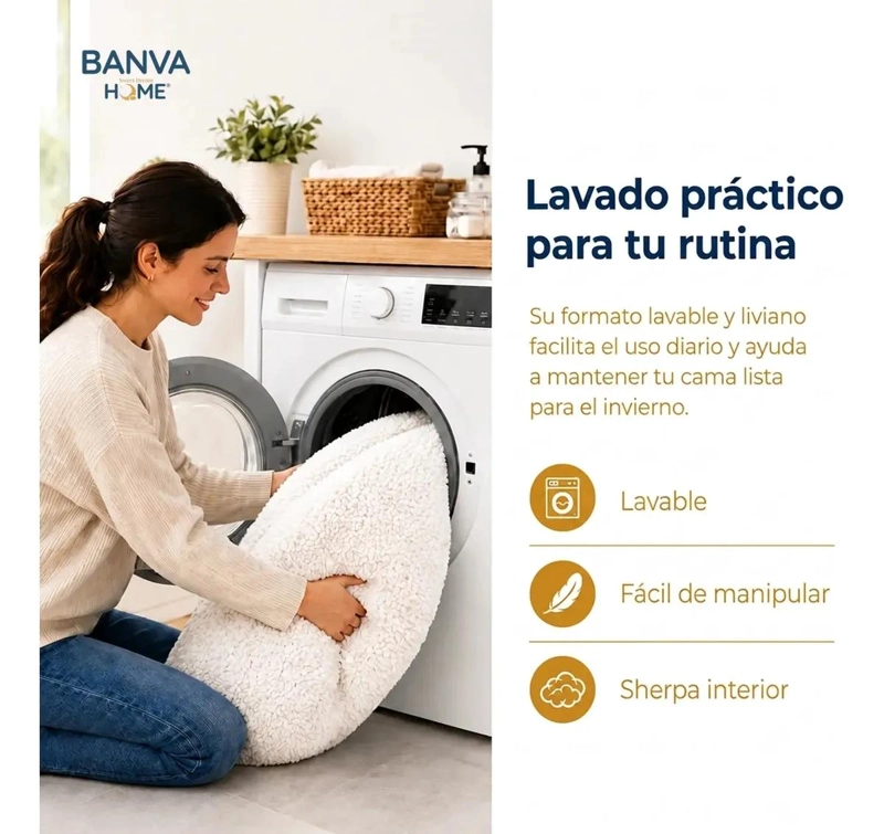 CUBRECAMAS SHERPA BEIGE 2 PLAZAS SUAVE Y ACOLCHADO - 2