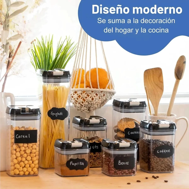 SET DE 7 CONTENEDORES ORGANIZADOR DE ALIMENTOS CON CIERRE HERME TICO - 4