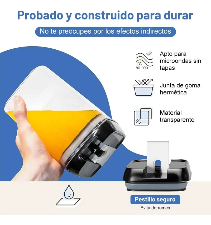 SET DE 7 CONTENEDORES ORGANIZADOR DE ALIMENTOS CON CIERRE HERME TICO - 6