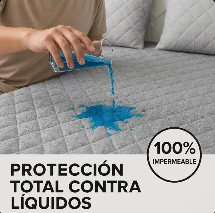 CUBRECOLCHON IMPERMEABLE 1 PLAZA Y MEDIA CON FUNDA - 5