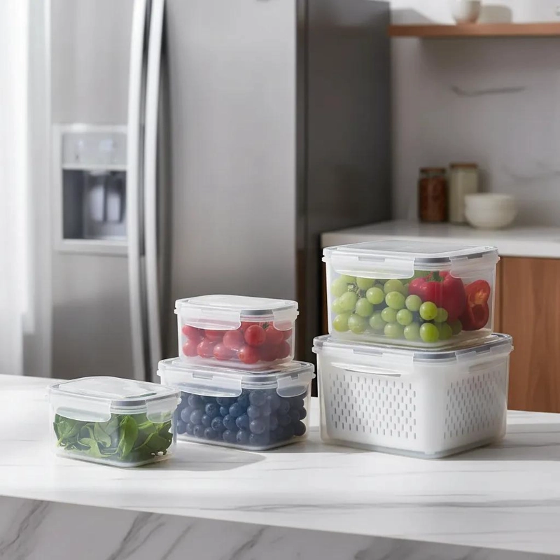SET DE 4 CONTENEDORES ORGANIZADORES PARA REFRIGERADOR - 1